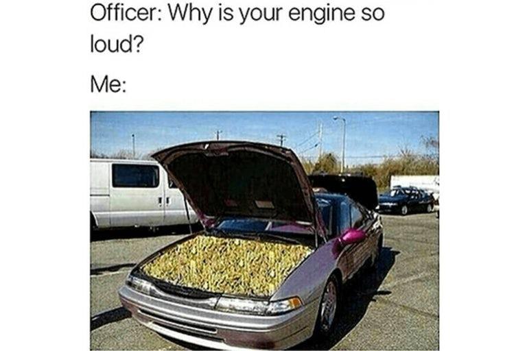 weed in car bonnet 